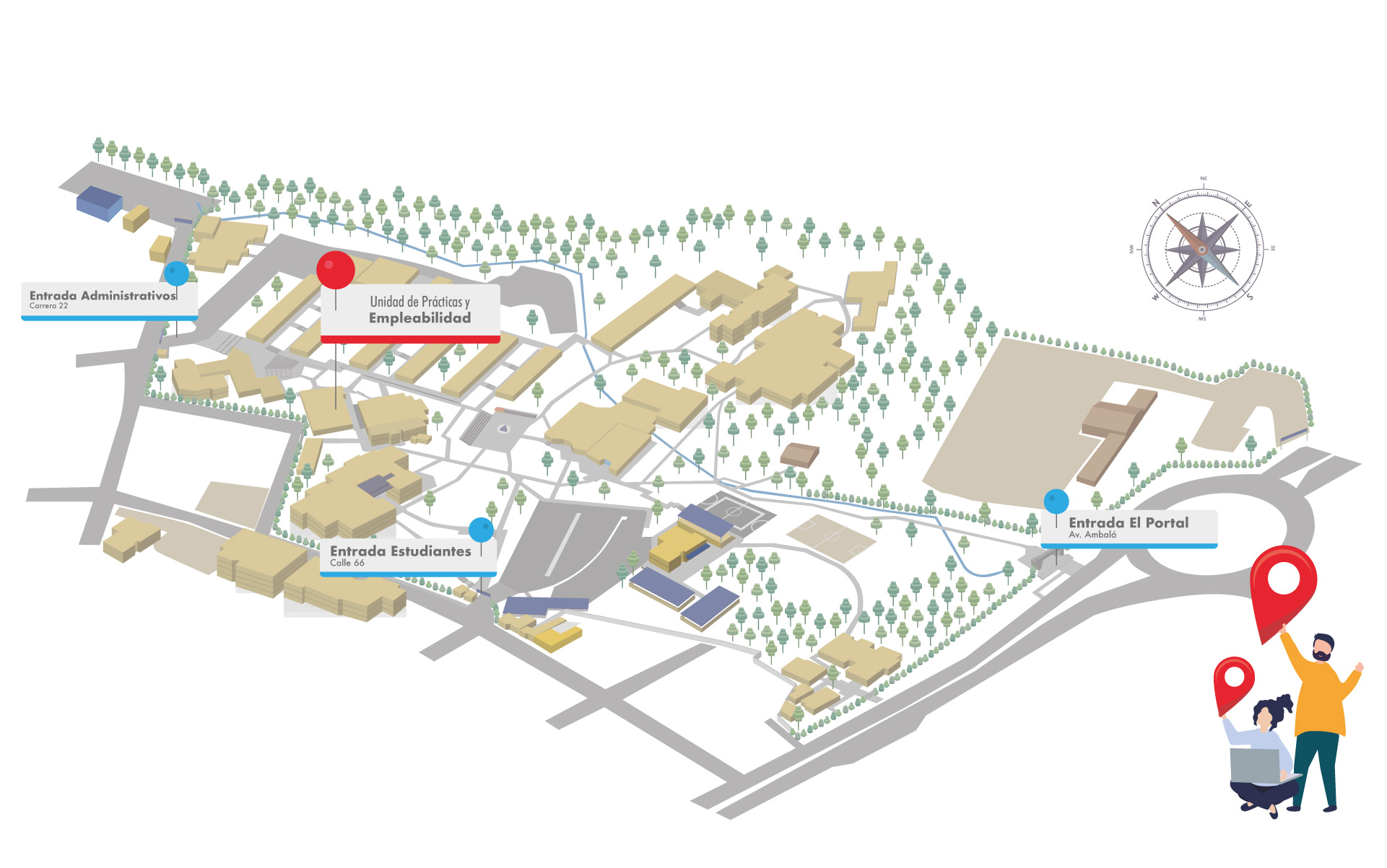 Imagen de mapa de Universidad de Ibagué para localización de la Unidad de Prácticas y Empleabilidad